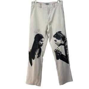Empty Reference Romeo & Juliet cream corduroy pants, streetwear, grunge, indie